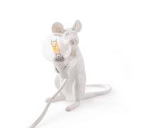 Mouse Mac Sentado Lámpara de Mesa Blanco