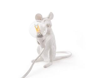 Mouse Mac Sentado Lámpara de Mesa Blanco