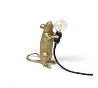 Seletti Lámpara Mouse Step – LED decorativa dorada USB de mesa y de pie