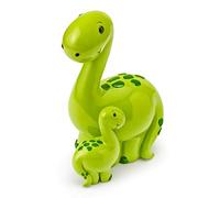 Mousehouse Gifts - Hucha Infantil con Forma de mamá y bebé Dinosaurio - para niños y niñas - Verde - 10 x 14 x 20 cm