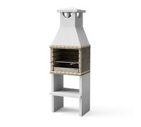 MOVELAR - Barbacoa de Obra Prefabricada de Leña y Carbón Modelo Zon Deluxe (Gris, Ladrillo Refractario - 62 x 46 x 190 cm) REF: M00190 - Cocina de Exterior para Jardín o Patio