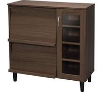 Movian Iris Ohyama, Armario multicontenedores/aparador con Tapa corredera y Puerta de Cristal/Armario de Madera/Armario de Cocina, Diseño,Modular, Cocina, Sala - Cabinet - KBN-9390 - Roble