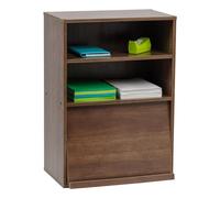 Movian Iris Ohyama, Mueble de almacenaje con 2 baldas y Puertas Plegables/Armario de Madera/Mueble almacenaje, Diseño,Ajustable en Altura Cada 3,2 cm, Oficina, Casa - Flap Rack - CHR-1 - Roble Marrón