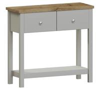Movian Vida Designs Arlington - Mesa de Consola con Estante para Pasillo, tocador Lateral de MDF (Gris, 2 cajones)