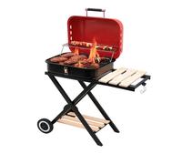 Móvil Vegetal Plegable BBQ Barbacoa Portátil con Tapa Bandejas Camping Parrilla