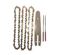 Mozulon Cadena de motosierra de acero de 6 pulgadas con barra guía de 1/4" 0,043" 36 DL, juego de 6 unidades
