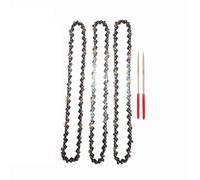 Mozulon Cadenas de motosierra de 8 pulgadas, paso de 1/4", 0,043", 47 eslabones, 3 cadenas con 2 limas, accesorio for motosierra eléctrica
