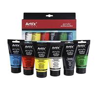 MP - Set de Pinturas Acrílicas para Manualidades y Uso Profesional, Colores Básicos - 6 tubos x 75ml