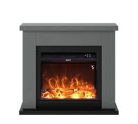 Mpc Camino Asciano Chimenea De Pie Con Marco y Quemador 1500w Efecto Llama Gris Oscuro Diseno Moderno Para Todos Los Ambientes Interiores Hecho De Madera Mdf De Calidad Con Mando a Distancia Gray Xl