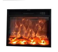 MPC Inserto Electrico Negro de 60 cm con quemador electrico y control remoto ideal para integración en chimeneas existentes Efecto de llama opcional Modelo Fuego Marsili 60 Black Xl.