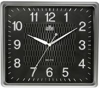 MPM Quality Reloj de Pared Cuadrado de plástico con números arábigos, Plateado/Negro, Movimiento de Cuarzo Barrido, 318 x 358 x 38 mm, Moderno, decoración de Pared, decoración para salón, Cocina,