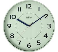 MPM Quality Reloj de Pared de plástico de diseño, Verde, números arábigos Grandes, Movimiento de Cuarzo, diámetro de 320 mm, Moderno, analógico, decoración de Pared, decoración para salón, Cocina,