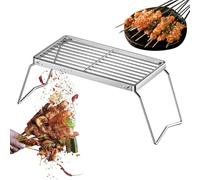Mppchhn Rejilla Barbacoa | Rejilla De Barbacoa Plegable - Estante Portátil De Acero Inoxidable Para Parrilla Y Fogón De Senderismo Jardín Reuniones Carnes Verduras