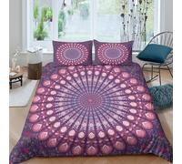 MQBASHIRP Funda nórdica con estampado 3D de mandala, funda nórdica de microfibra oculta