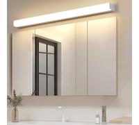 MQDLJSE Aplique de Pared LED para Espejo de baño, IP44, Resistente al Agua, para tocador, afeitadora, 3000K/6500K, para Ducha, Dormitorio, Sala de Estar, Hotel (luz cálida Plateada, 60 cm)