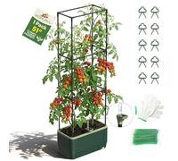 MQHUAYU Jardinera con Enrejado, Maceta Rectangular Enrejado Plantas Trepadoras & Automático De Agua, Macetero Elevado con Enre Ndicador De Nivel,Tomates Y Plantas Trepadoras, Patio Al Aire Libr (1)