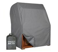 MR. DEKO Aero Protect - Funda protectora para sillón de playa, color gris oscuro, tamaño M, 120 x 80 x 160 cm (ancho x profundidad x alto), para sillones de playa de 2 plazas, transpirable y