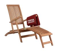 MR. Deko® Deckchair Yacht Teak | Tumbona de Teca - Plegable y Resistente a la Intemperie | Tumbona para jardín, balcón y Sauna | Tumbona con Respaldo Ajustable - sillón de jardín de Lujo