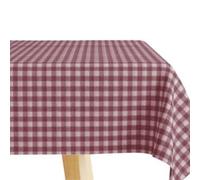 Mr. Hule | Mantel Vichy 170x140 cm Resinado Antimanchas e Impermeable de Loneta de Algodón | Mantel Vichy Granate Resistente y Fácil de Limpiar, Ideal para Cocina y Comedor y Corte a Medida