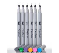 Mr. Pen - Bolígrafos de punta fina, 0.2 mm, paquete de 6, ultrafinos, sin sangrado, para Biblia, colores surtidos, bolígrafos artísticos, punta fina para dibujar, bocetos, delineador
