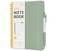 Mr. Pen- Graph Spiral Journal Notebook for Women & Men, 160 Pages, A5(5.7" x 7.9"), Green, Graph Paper Hardcover Notebook, 1 Pc Pen, 50 Pcs Sticky Notes, 1 Elastic Band
