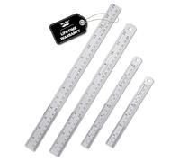 Mr. Pen - Regla de metal de borde recto, 4 piezas, 15.2 cm, 20.3 cm, 30.5 cm, 35.6 cm