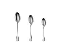 Mr.Spoon Serie Liso Cucharas de 12, 48 o120 piezas,Acero inoxidable 18/0,Plateado,Económico y funcional,Cuchara de té 150mm,cuchara de café 125mm,cuchara moka 105mm,Mango monobloque,Apto para