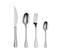 Mr.Spoon Serie Liso Juego de 24 o 48 piezas cubiertos,Acero Inoxidable 18/0,Económico y funcional,Incluye cuchillo de carne o mesa,tenedor,cuchara,cucharilla,Mango monobloque,Apto para