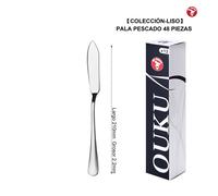 Mr.Spoon Serie Liso,Pala de pescado y Tenedor pescado,12, 24, 48 o 120 piezas,Acero inoxidable 18/0,Económico y funcional,Pala pescado largo 210mm,Tenedor pescado 195mm,Mango monobloque,Apto para lava