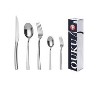 Mr.Spoon Serie Montaña Juego de 60 o 72 piezas cubiertos,Acero Inox 18/0, Plateado,Económico y funcional,Incluye cuchillo de carne o mesa,tenedor,cuchara,cucharilla,etc. Mango monobloque,Apto para