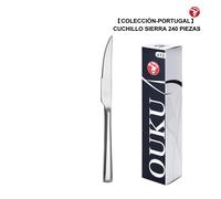 Mr.Spoon Serie Portugal 12 Piezas 48 Piezas 240 Piezas,Acero inoxidable 13/0,Cuchillo carne,Largo 227mm grosor 9.3mm,Cubiertos Alta calidad y acabado,Diseño Modernas,Aptos para lavavajillas,Caja Envas