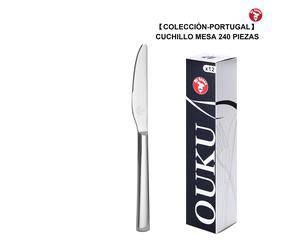 Mr.Spoon Serie Portugal 12 Piezas 48 Piezas 240 Piezas,Acero inoxidable 13/0,Cuchillo mesa,Largo 223mm grosor 9.3mm,Cubiertos Alta calidad y acabado,Diseño Modernas,Aptos para lavavajillas,Caja Envase