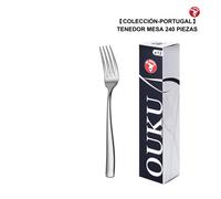 Mr.Spoon Serie Portugal 12 Piezas 48 Piezas 240 Piezas,Acero inoxidable 18/8,Tenedor mesa,Largo 200mm grosor 2.9mm,Cubiertos Alta calidad y acabado,Diseño Modernas,Aptos para lavavajillas,Caja Envase