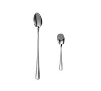 Mr.Spoon Serie Raya Cucharas de 12, 24, 48 o 120 piezas,Acero inoxidable 18/0,Plateado,Económico y funcional,Cuchara de helado largo 145mm,Cuchara de batir 207mm,Mango monobloque,Apto para