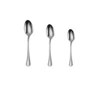 Mr.Spoon Serie Raya Cucharas de 12, 48 o120 piezas,Acero inoxidable 18/0,Plateado,Económico y funcional,Cuchara de té 150mm,cuchara de café 125mm,cuchara moka 105mm,Mango monobloque,Apto para