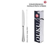 Mr.Spoon Serie Raya Set 12 Piezas Cubiertos Acero Inoxidable 18/0 Plata - Cuchillo de Carne, Tenedor, Cuchara de Sopa, Postre y Café - Cubertería Moderna Resistente Apta Lavavajillas para Cocina Hogar