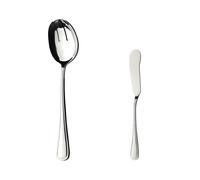 Mr.Spoon Serie Raya,Set Cubiertos ensalada y Cuchillo mantequilla 2, 6, 12, 24 o 48 piezas,Acero inoxidable18/0,Económico y funcional,Set Cubiertos ensalada210mm,Cuchillo mantequilla165mm,Mango