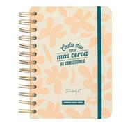 Mr.Wonderful - Agenda pequeña Office 2024-25 Diaria - Cada día estoy más cerca de conseguirlo - Agenda Escolar con Organización Diaria - Estilo Office, 12.4 x 17.3 x 2.6 cm, WOA2402080ES