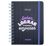 Mr. Wonderful - Agenda Wonder pequeña 2025 Semanal - Soñar, lograr y volver a empezar - Incluye 8 Hojas de Pegatinas y Frases Diarias Motivacionales