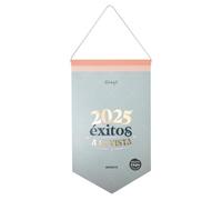 Mr. Wonderful - Calendario de Pared 2025-2025 éxitos a la vista - Calendario con Listón de Madera y Cordón - Incluye 6 Hojas de Pegatinas