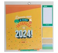 Mr.Wonderful - Calendario de pared familiar magnético 2024 - ¡Démosnos a fondo en familia en 2024! 34 x 35 x 0,5