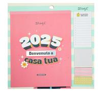 Mr. Wonderful - Calendario de pared magnético 2025-2025, bienvenido a tu casa - Incluye 4 hojas de pegatinas, 2 bloques de notas adhesivas y un bolígrafo