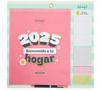 Mr. Wonderful - Calendario de Pared Magnético 2025-2025, Bienvenido a tu Hogar - Incluye 4 Hojas de Pegatinas, 2 Bloc de Notas Adhesivas