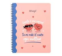 Mr. Wonderful - Cuaderno A5 - ¡Esto es un robo! ¡Tú me robas el corazón cada mañana! - Encuadernación en espiral y un mensaje de amor