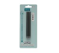 Mr. Wonderful - Juego de 3 recambios de tinta para bolígrafos borrables - Negro - Tinta de gel termosensible - Recambios de boli