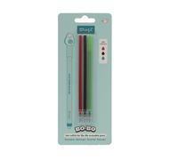 Mr. Wonderful - Juego de 3 recambios de tinta para bolígrafos borrables - Rojo, verde y Negro - Tinta de gel termosensible - Recambios de boli