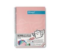 Mr. Wonderful - Libreta A4 Rosa - 240 páginas cuadriculadas Microperforadas - Tapa Extradura - Encuadrenación en Espiral- Incluye pegatinas