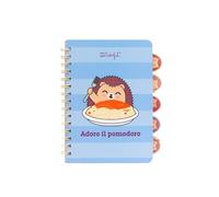Mr. Wonderful Libreta A5 con Separadores Erizo Adoro il Pomodoro - Cuaderno Cuadriculado con Divisores