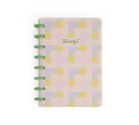 Mr. Wonderful - Libreta A5 - Cuadros amarillo, verde y lila - Con portada en plástico con un bonito estampado - Con 160 páginas pautadas