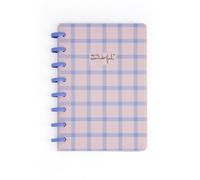 Mr. Wonderful - Libreta A5 - Cuadros azul y rosa - Con portada en plástico con un bonito estampado - Con 160 páginas pautadas